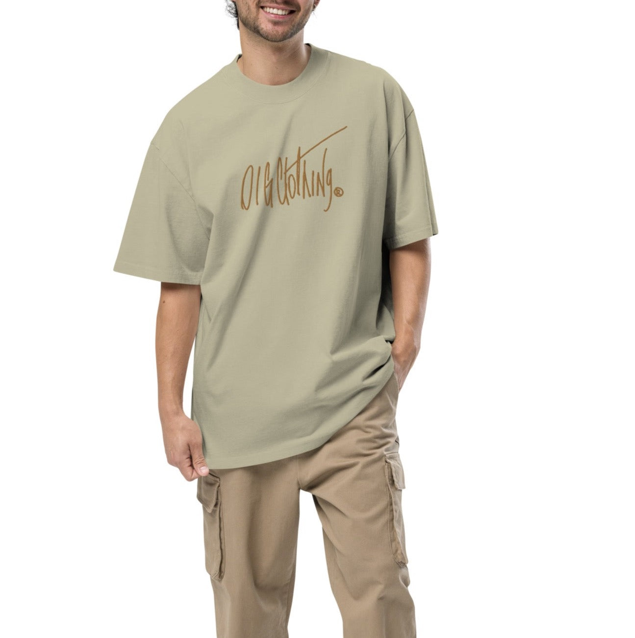 O1G - Eucalyptus Embroidered Oversized Tee